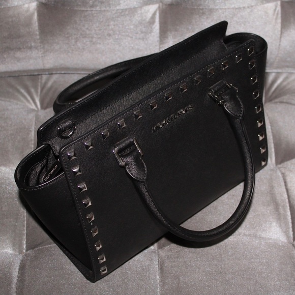 Michael Kors Studded Satchel Bag - Picture 14 of 14